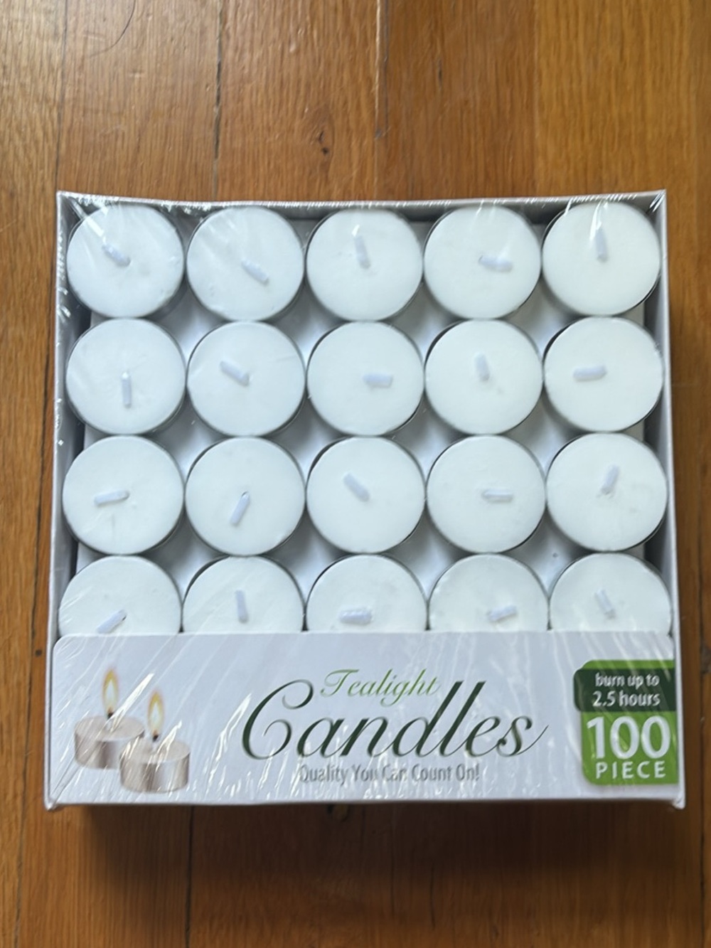 Tealight Candles 100-Pack - White - Picture 2 of 4